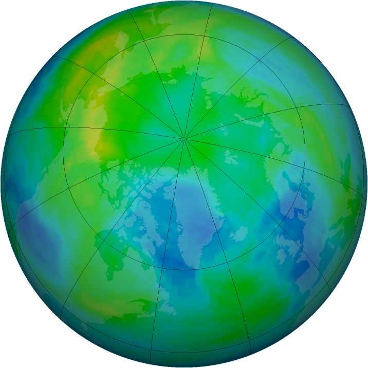 Arctic ozone map for 26 October 1988